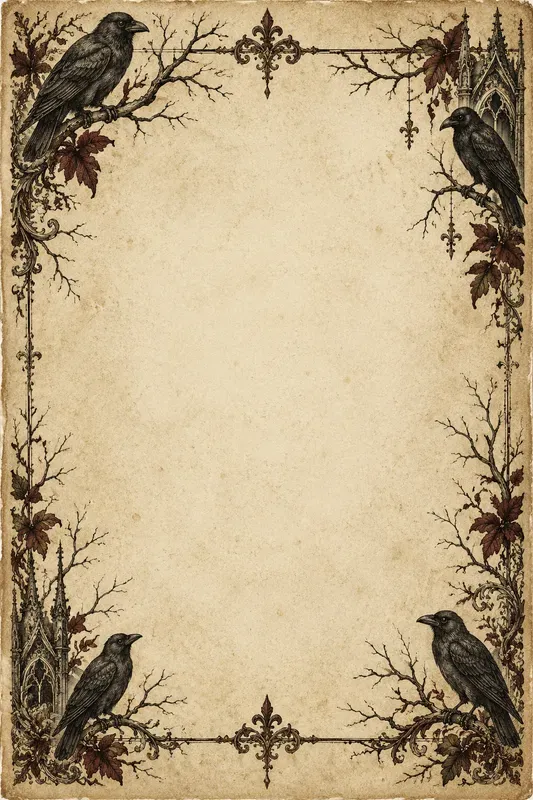 Gothic Halloween Journal Borders