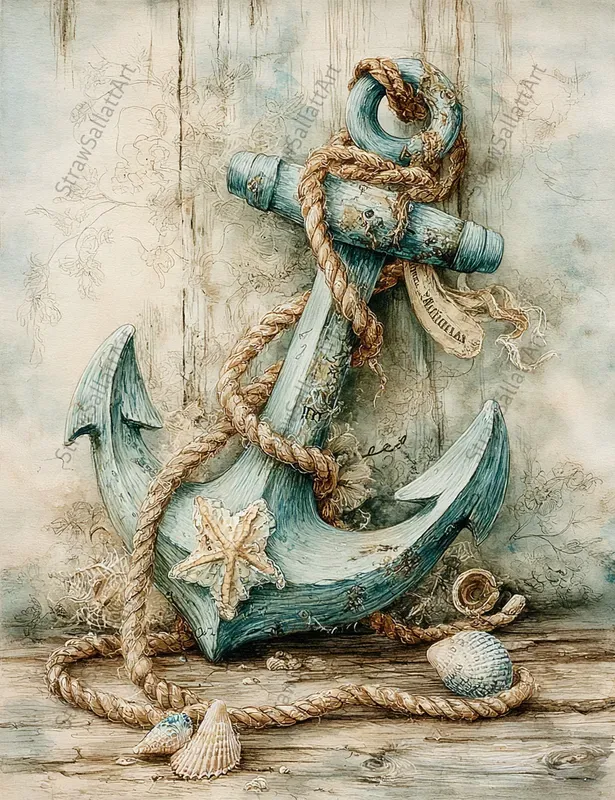 Coastal Marine Junk Journal Art Ephemera