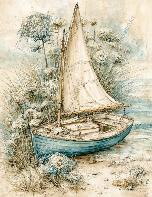 Coastal Marine Junk Journal Art Ephemera