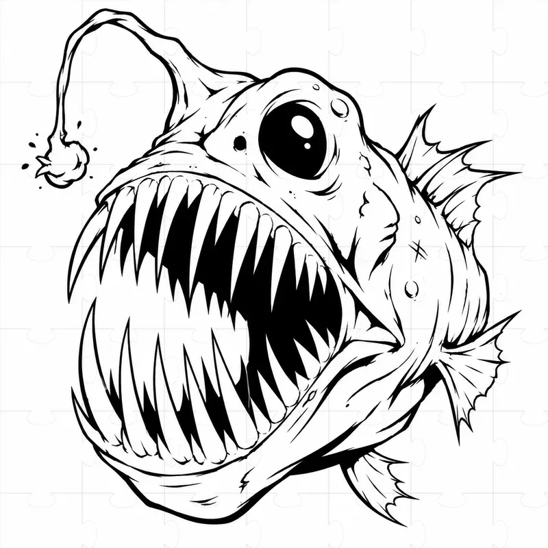 Black White Monster Tattoo Flashes