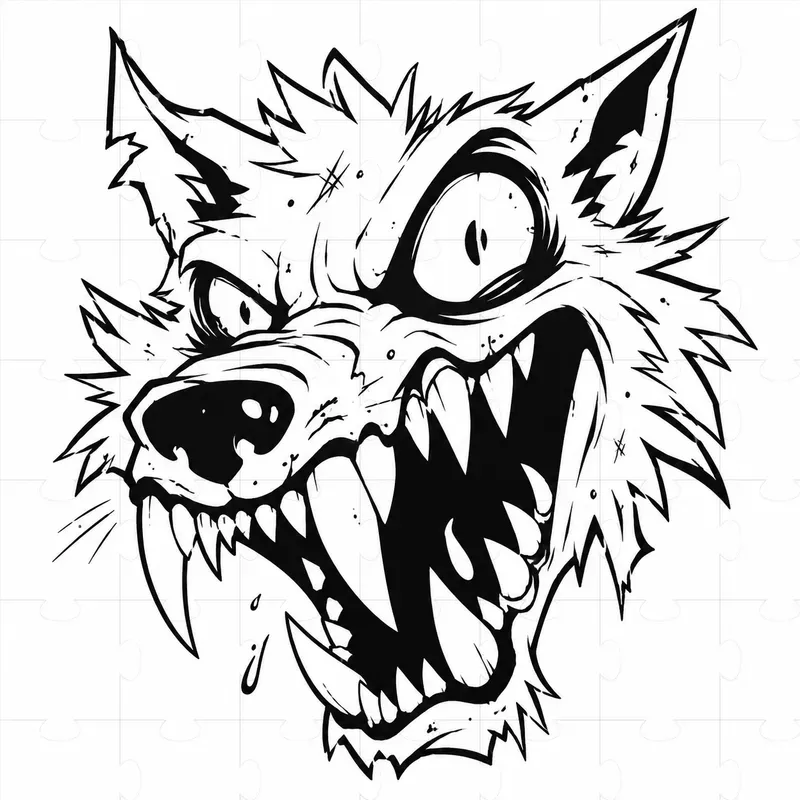 Black White Monster Tattoo Flashes