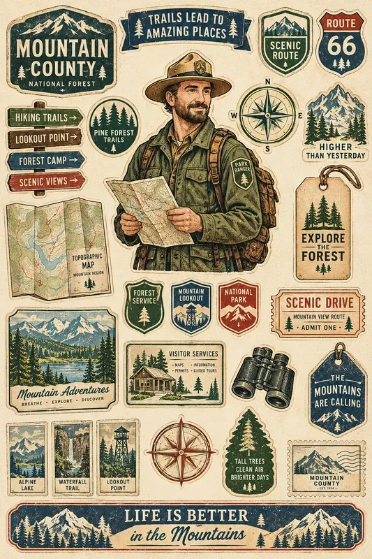 Vintage County Map Ephemera