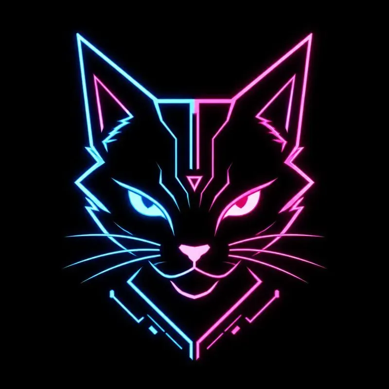 Cyberpunk Neon Minimalist Logos