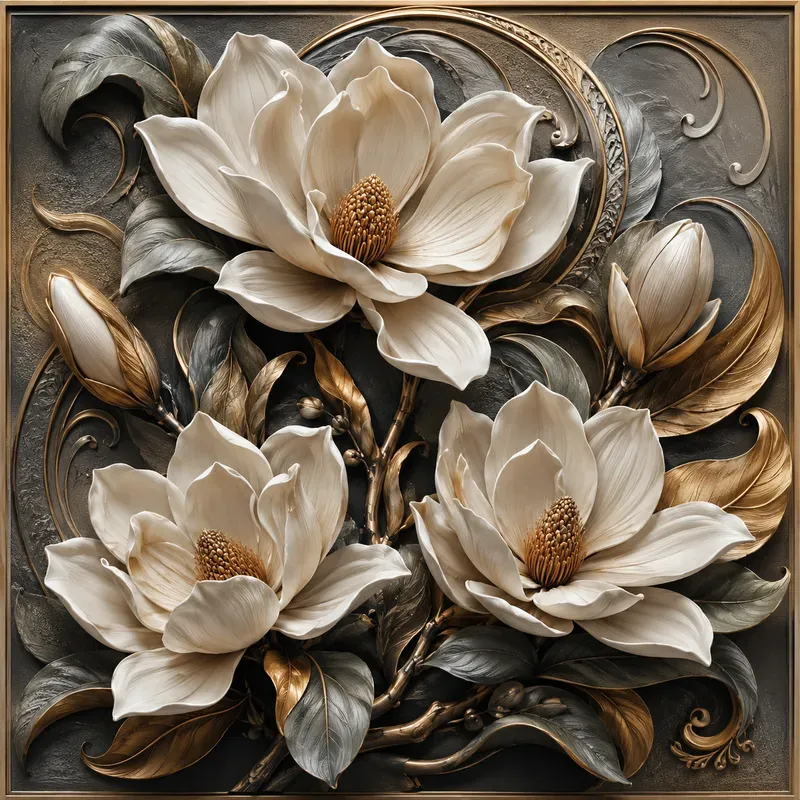 Sculpted Floral Reliefs