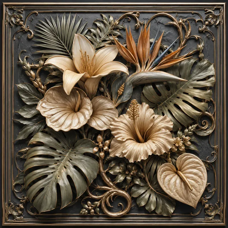 Sculpted Floral Reliefs