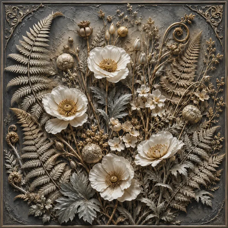Sculpted Floral Reliefs