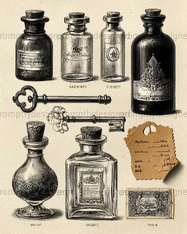 Noir Apothecary Junk Journal Assets
