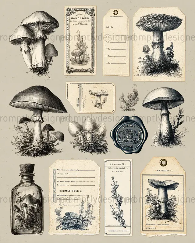 Noir Apothecary Junk Journal Assets