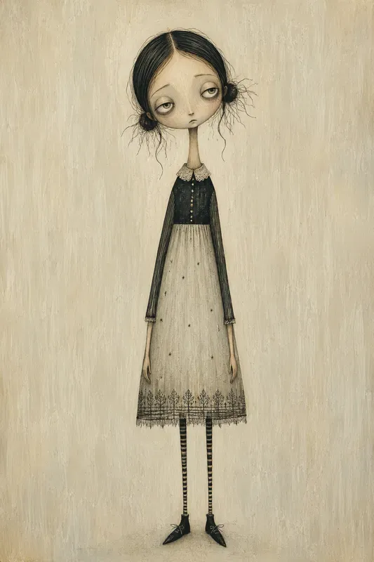 Moody Whimsical Storybook Character Art