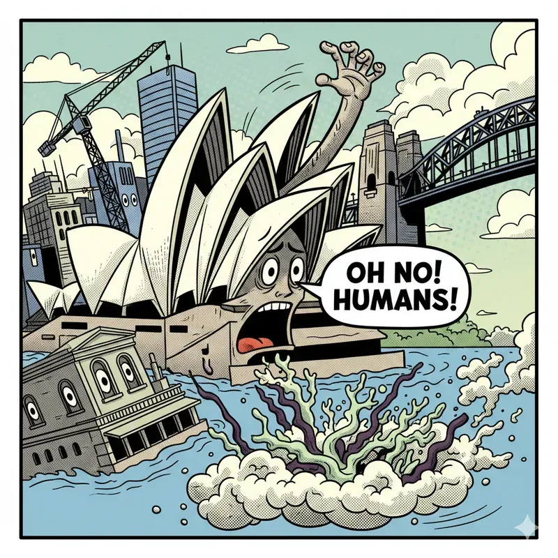 Satirical City Crisis Cartoon Psas