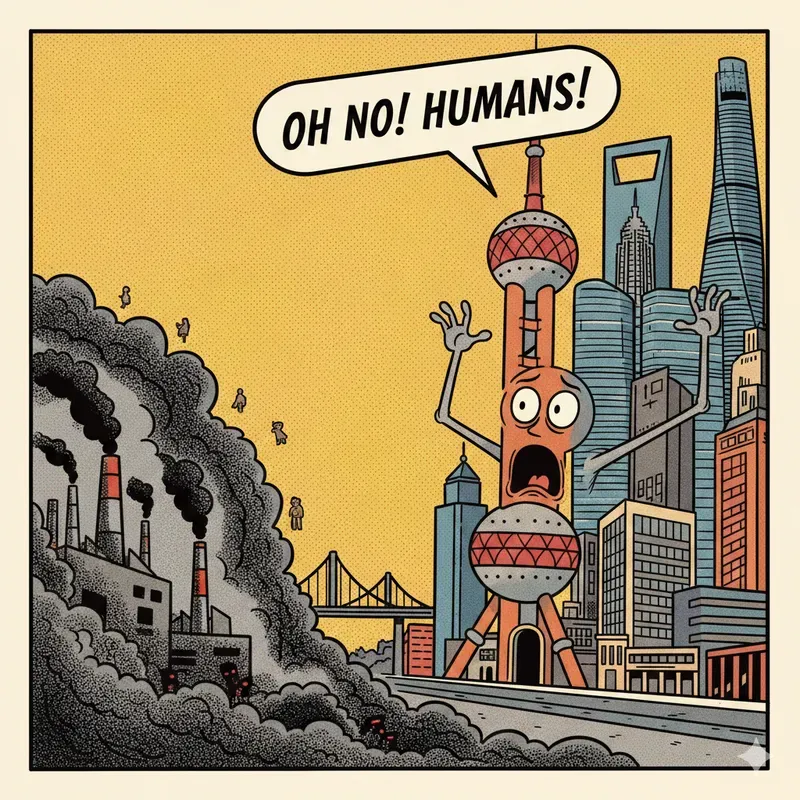 Satirical City Crisis Cartoon Psas