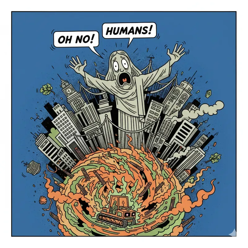 Satirical City Crisis Cartoon Psas