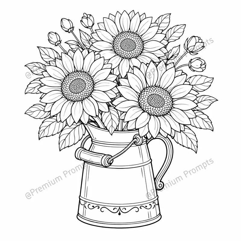 Coloring Beautifully Floral Compositions