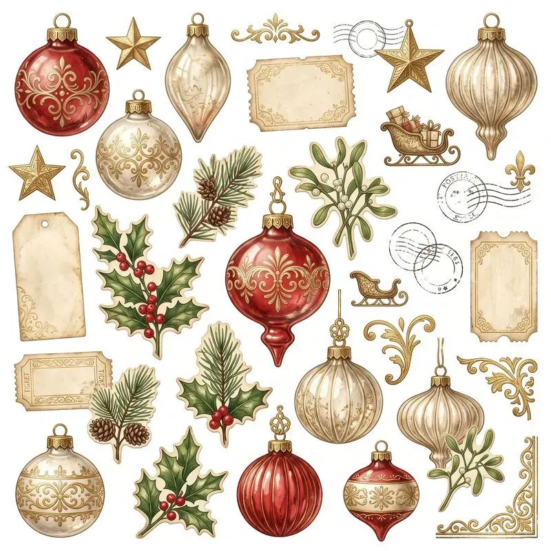 Vintage Glass Ephemera Clipart Maker