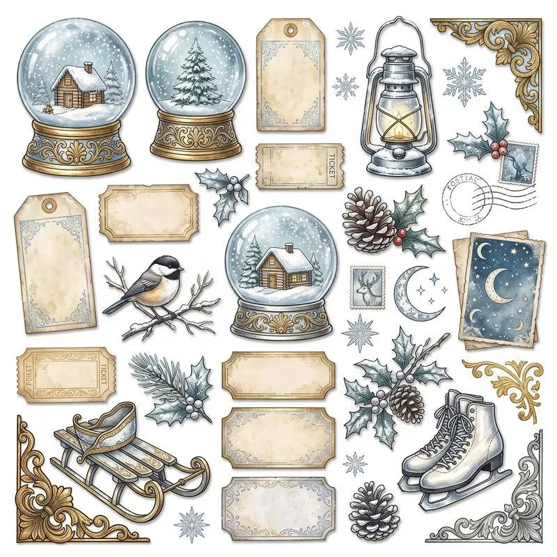 Vintage Glass Ephemera Clipart Maker