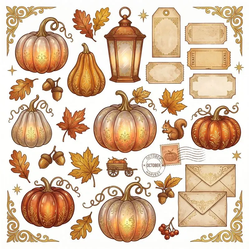 Vintage Glass Ephemera Clipart Maker
