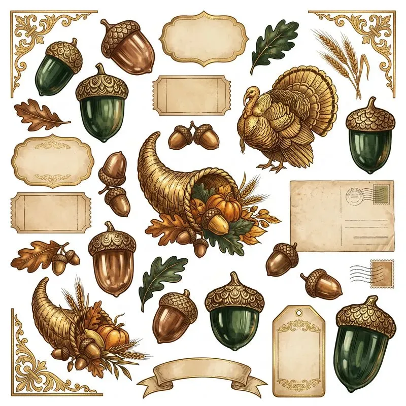 Vintage Glass Ephemera Clipart Maker