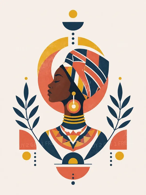 Abstract Geometric African Wall Art