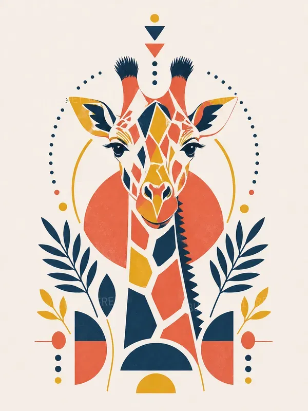 Abstract Geometric African Wall Art