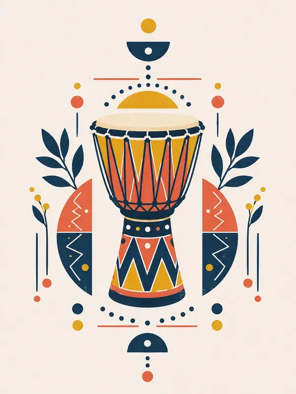 Abstract Geometric African Wall Art