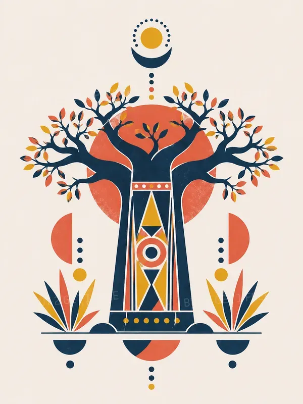 Abstract Geometric African Wall Art