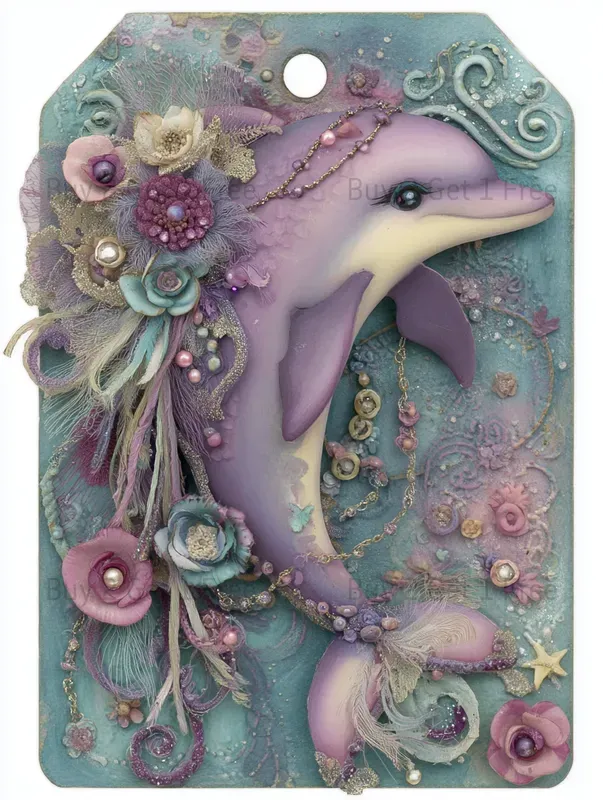 Summer Mermaid Coastal Product Tags