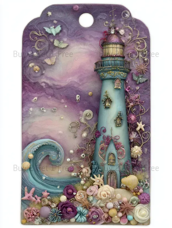 Summer Mermaid Coastal Product Tags