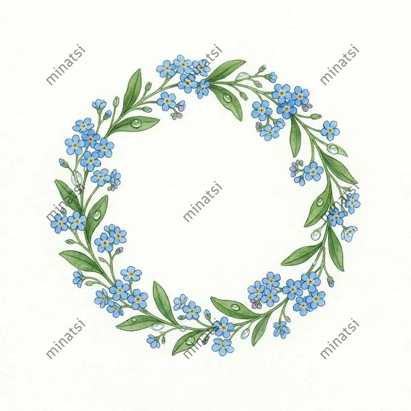 Minimalist Watercolor Wreath Art