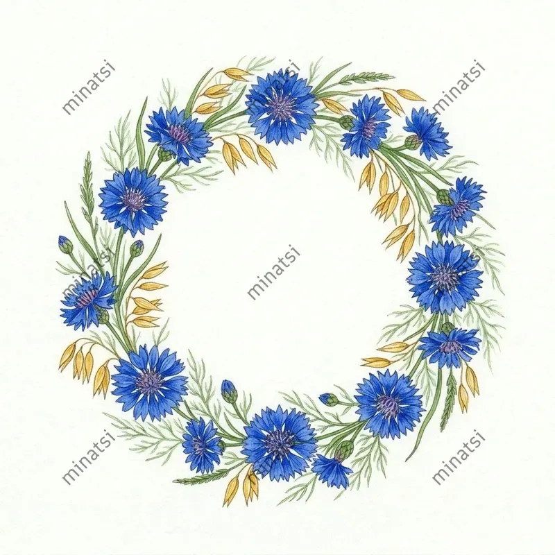 Minimalist Watercolor Wreath Art
