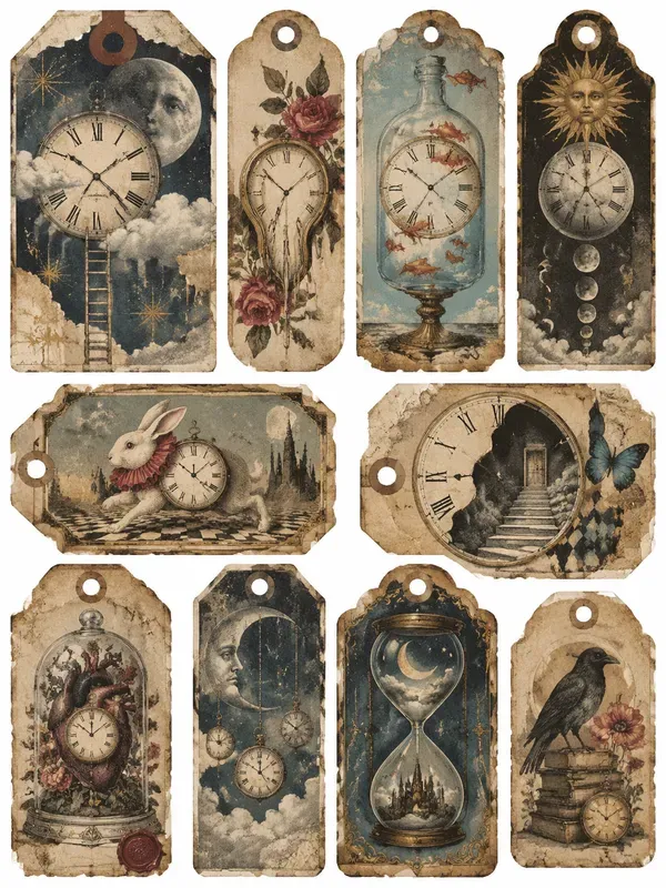 Surreal Junk Journal Tag Ephemera