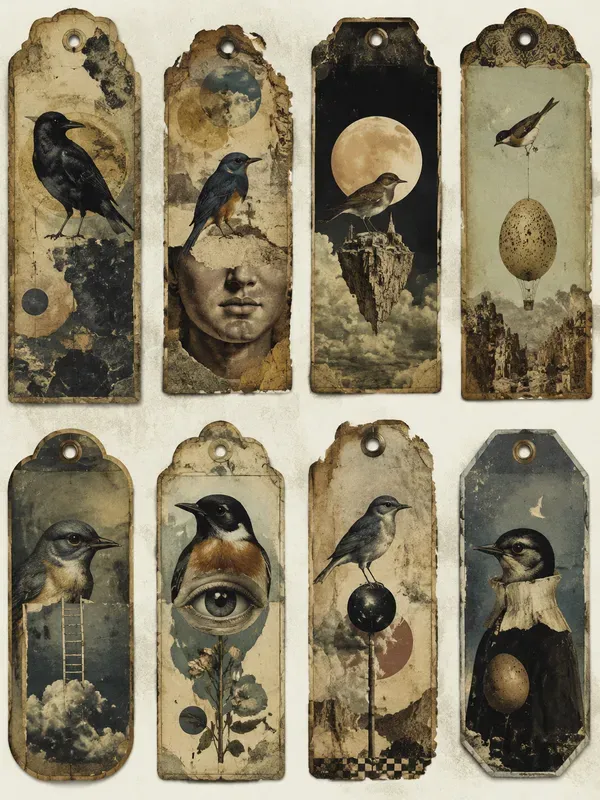 Surreal Junk Journal Tag Ephemera