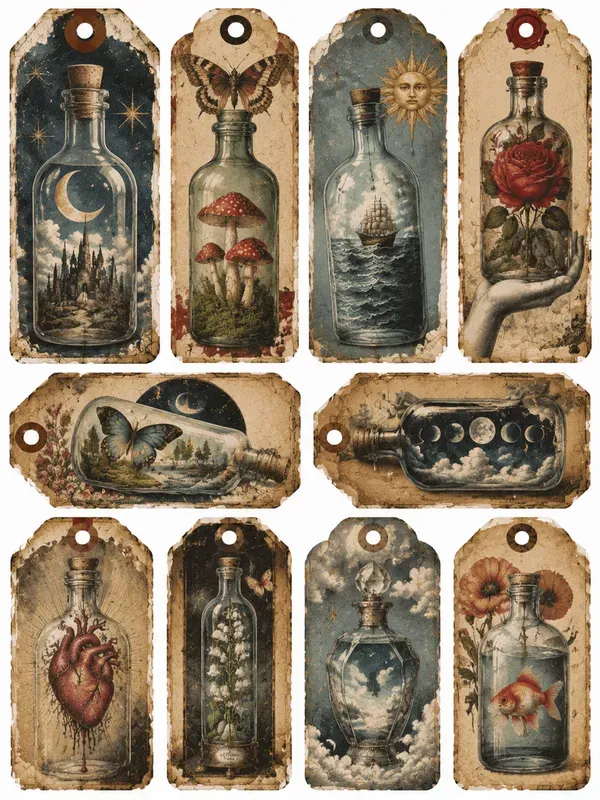 Surreal Junk Journal Tag Ephemera
