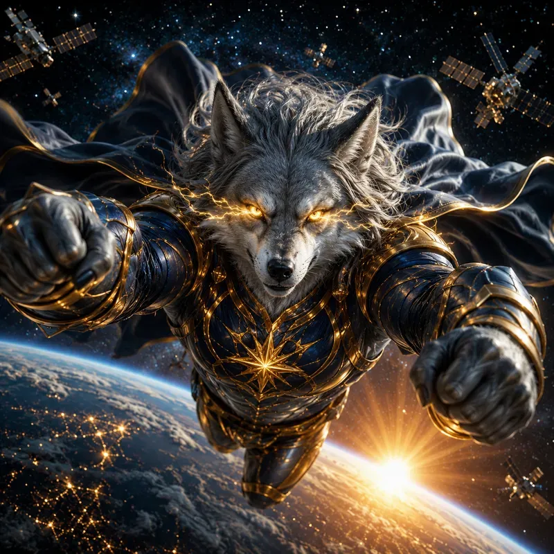 Epic Animal Superheroes In Space