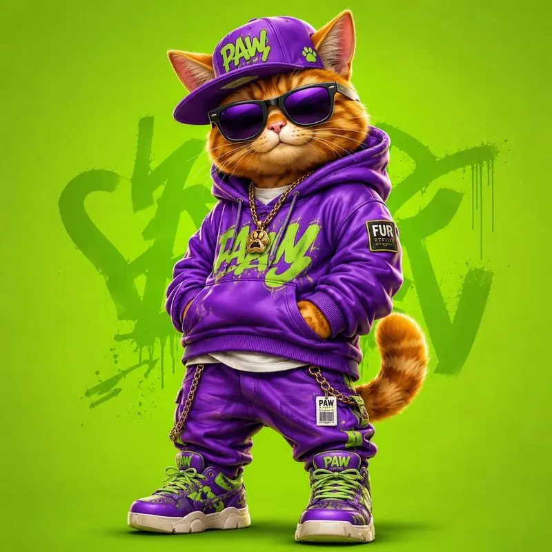 4K Vibrant Cartoon Urban Animals