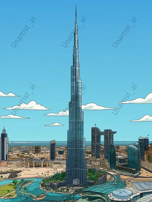 Simpson Landmark City Illustrations