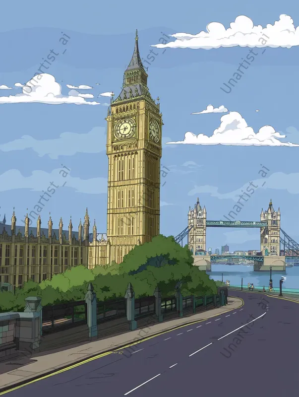 Simpson Landmark City Illustrations