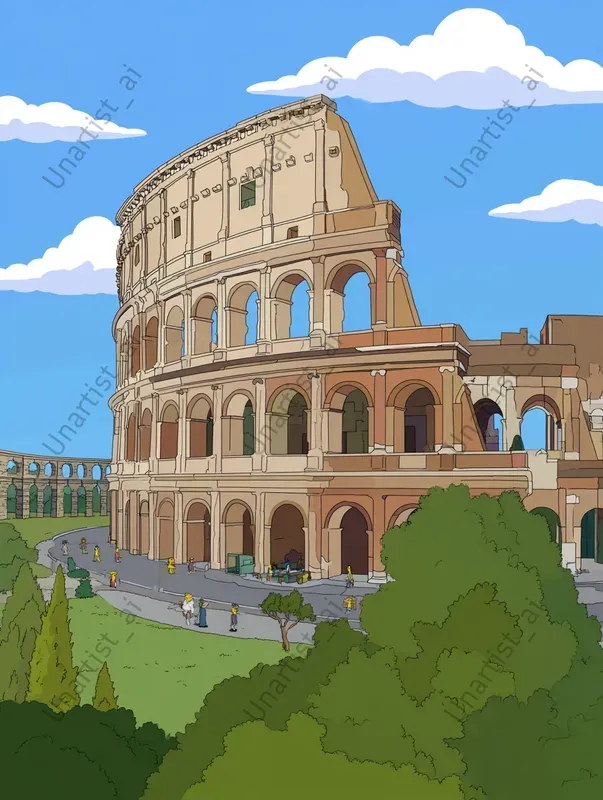 Simpson Landmark City Illustrations