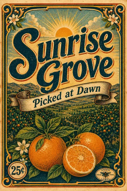 Vintage Matchbook Label Art