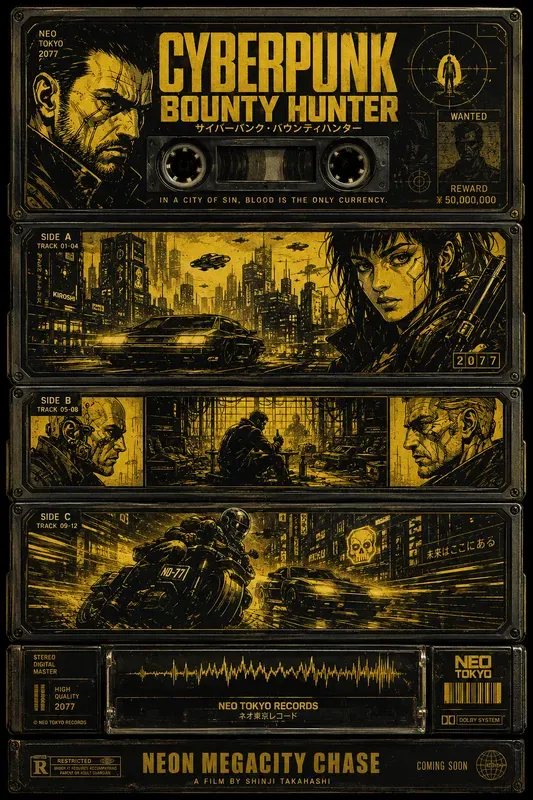 Retro Cassette Cinema Poster Packs