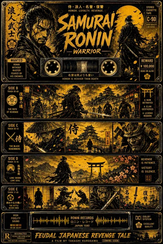 Retro Cassette Cinema Poster Packs