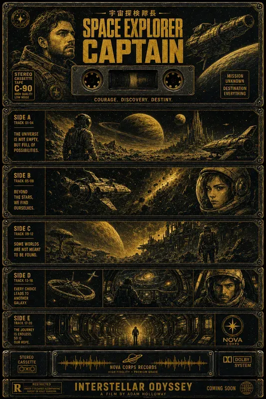 Retro Cassette Cinema Poster Packs