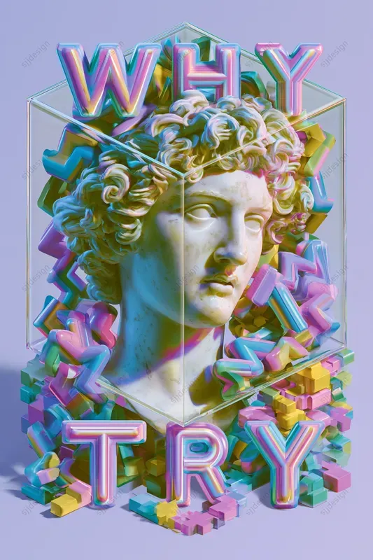 Surreal 3D Typography Posters