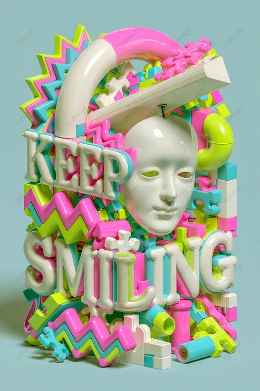 Surreal 3D Typography Posters