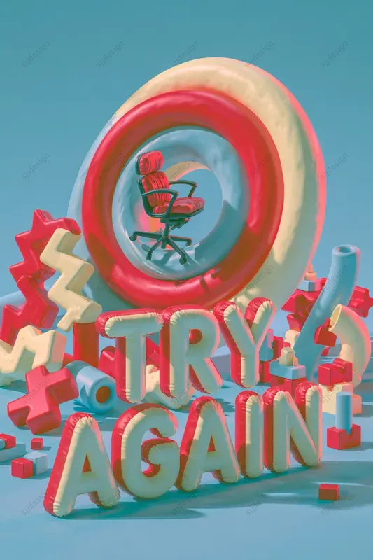 Surreal 3D Typography Posters