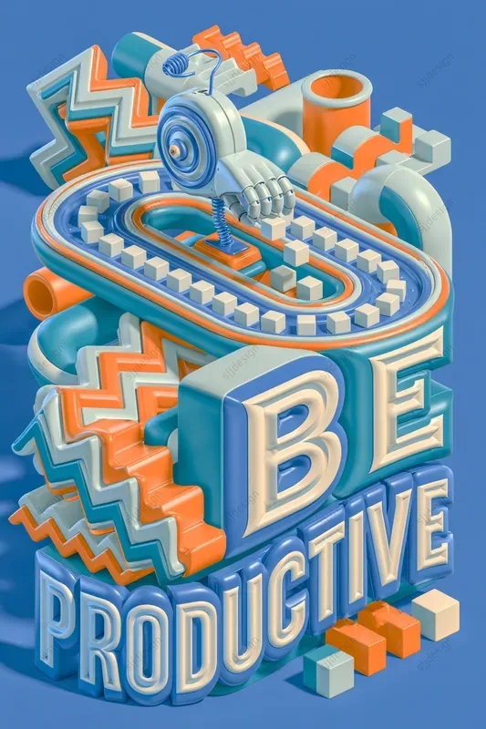 Surreal 3D Typography Posters