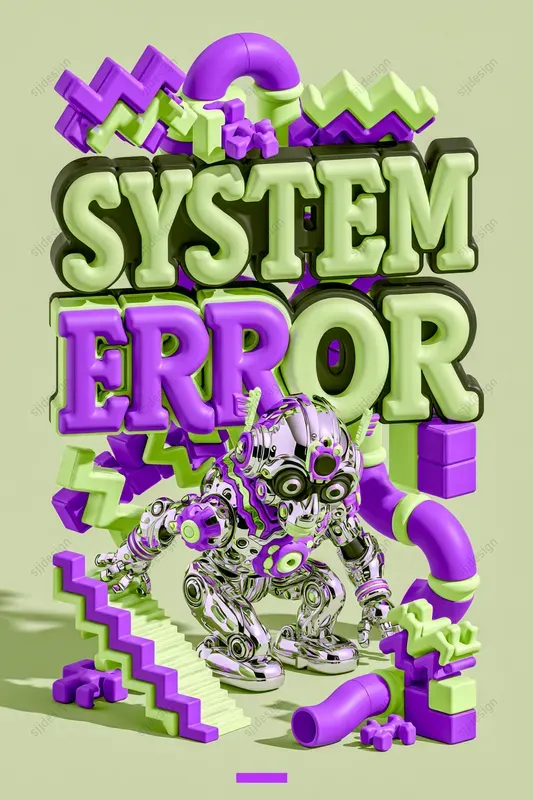 Surreal 3D Typography Posters