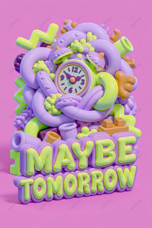 Surreal 3D Typography Posters