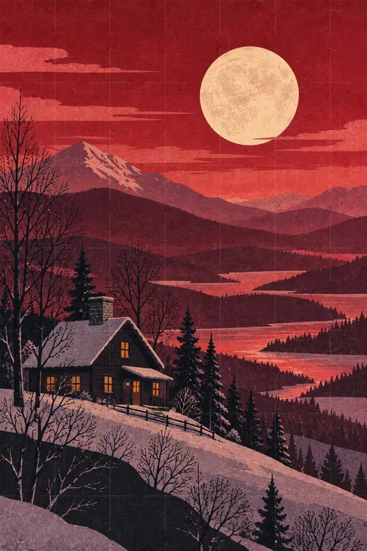 Vintage Editorial Landscape Art