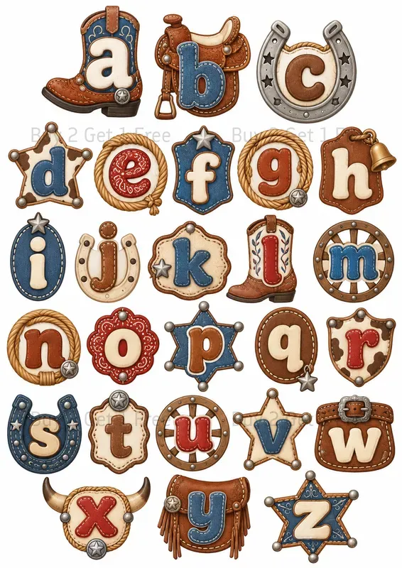 Whimsical Novelty Alphabet Set Cliparts