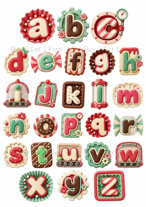 Whimsical Novelty Alphabet Set Cliparts